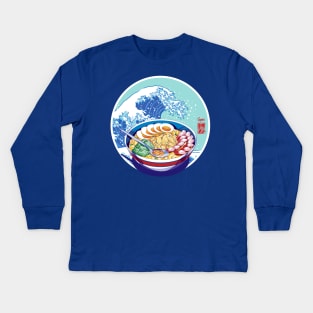Pinoy Food - The Great Sopas Wave of the Philippines Kids Long Sleeve T-Shirt